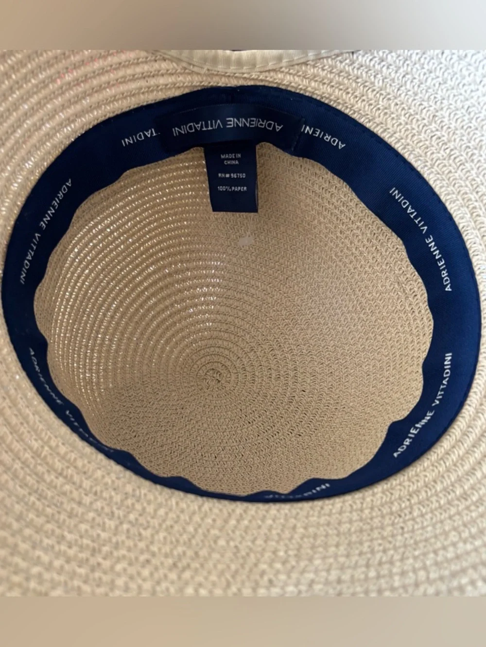 Adrienne Vittadini Paper Straw Large Brim Sun & Beach Hat. Brand New.